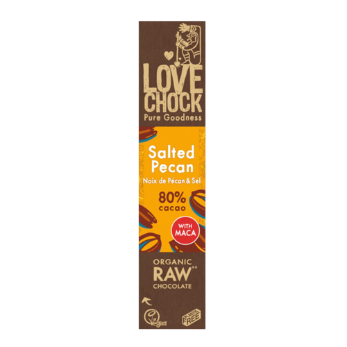 Chocolade (raw) gezouten pecan - BIO - Lovechock - 40 gram