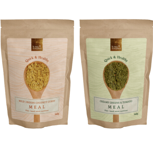 Combi Pakket MEALs Indian Coconut Curry + MEAL Creamy Greens & Tomato - Superfoodies - 2x18 maaltijden
