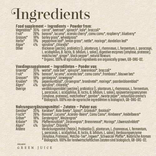 BIO Green Juice + Immunity Support + Luminous - Superfoodies