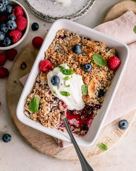 Coconut almond berry crisp