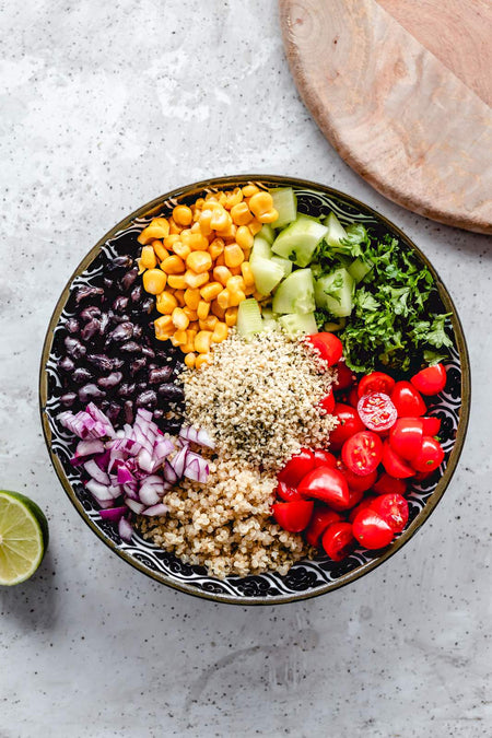 Mexican quinoa hemp salad