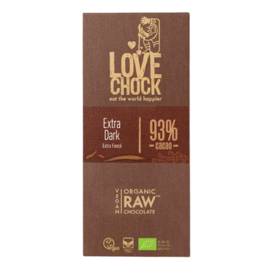 Chocolade Puur (93%): Rauwe Biologische Chocoladereep met 93% Cacao en Kokosbloesemnectar