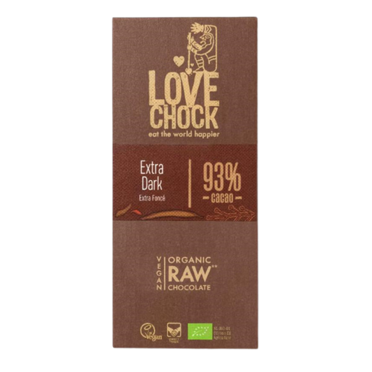 Chocolade Puur (93%): Rauwe Biologische Chocoladereep met 93% Cacao en Kokosbloesemnectar