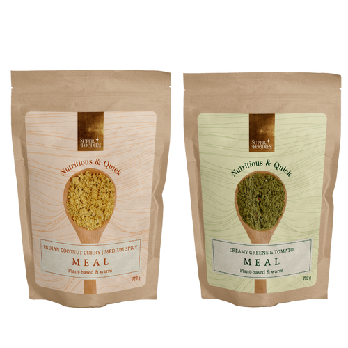 Combi Pakket MEALs Indian Coconut Curry + Creamy Greens & Tomato - Superfoodies - 2x 720 gram = 2x 9 maaltijden