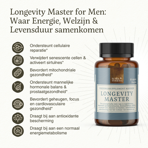 Longevity master Mannen - Superfoodies - 60 caps - 30 porties