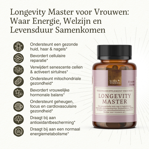Longevity master Vrouwen - Superfoodies - 60 capsules - 30 porties