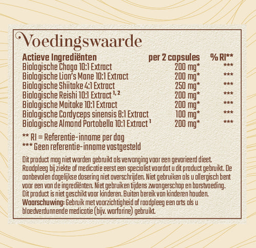 Immune Mushroom - Superfoodies - 60 capsules - 30 dagen