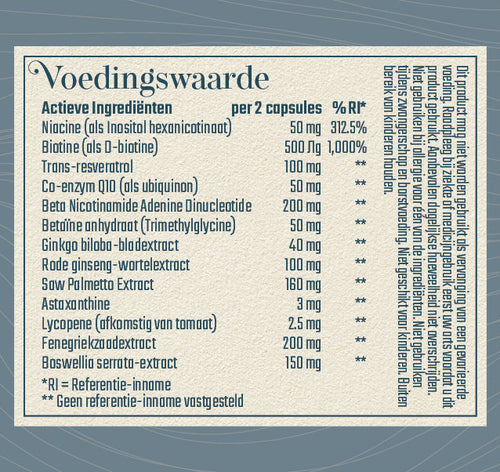 Longevity master Mannen - Superfoodies - 60 caps - 30 porties