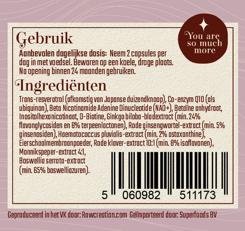 Longevity master Vrouwen - Superfoodies - 60 capsules - 30 porties