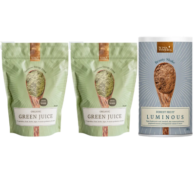 2x Green Juice BIO + 1x Luminous Beauty Shake