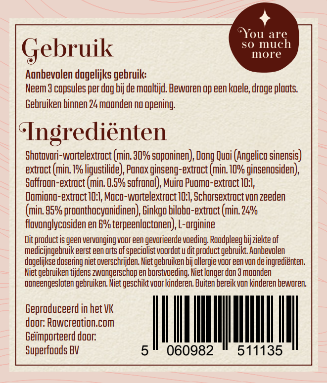 NIEUW - Radiance (Libido booster female) Capsules