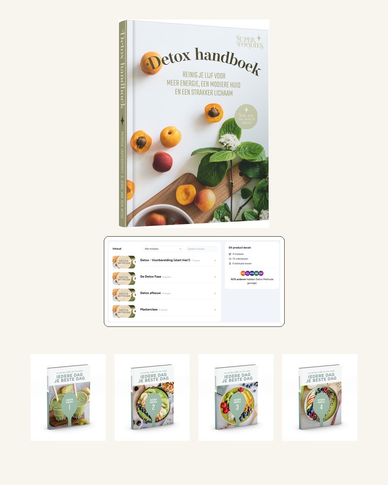 Bonus: Detox Handboek, toegang tot het online programma en 4 Groener NL weekmenu's