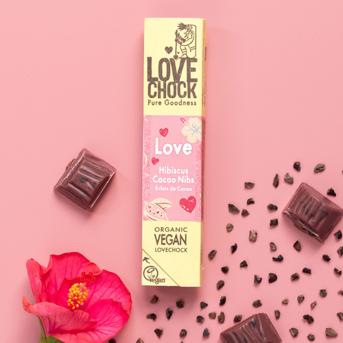 Chocolade Hibiscus Cacao Nibs - BIO - Lovechock - 40 gram