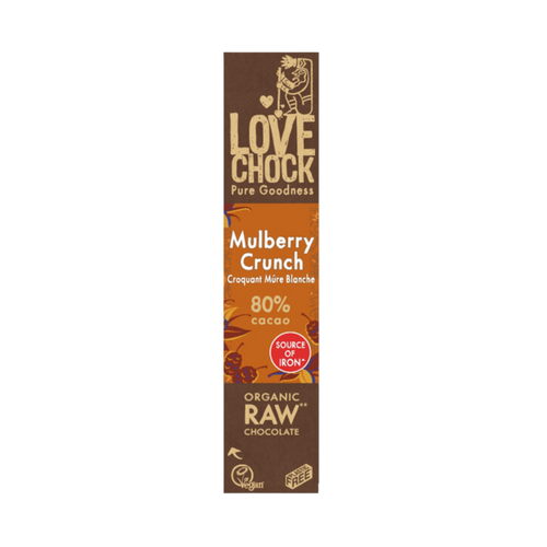 Chocolade (raw) moerbei crunch - BIO - Lovechock - 40 gram