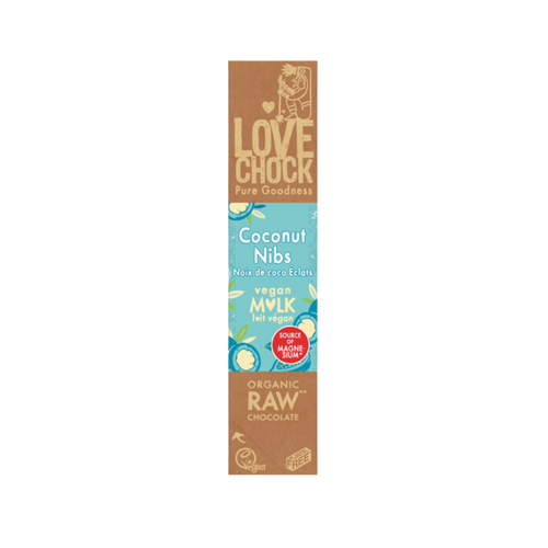 Chocolade (raw) kokosnoot nibs - BIO - Lovechock - 40 gram