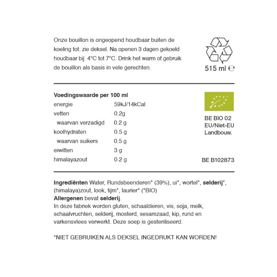 Botten bouillon rund - Bouillon Bar - 515 ml